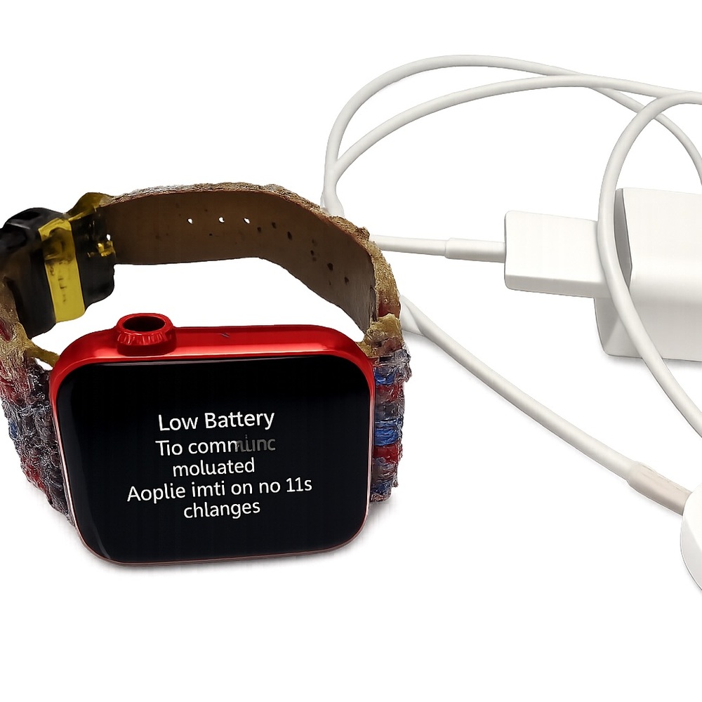 Red Smartwatch with Charger